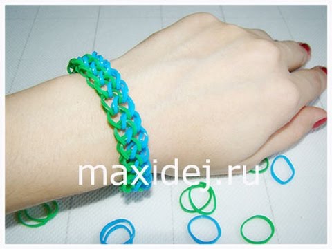 Как сплести из резинок на рогатке браслет чешуя дракона: Rainbow Loom . " ". -