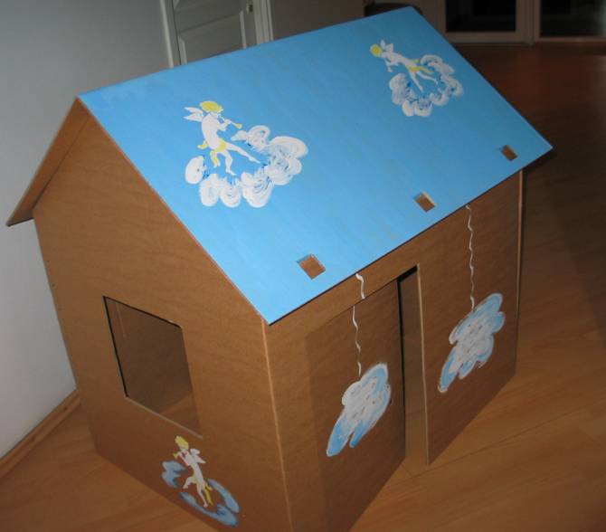 Домик из картона для детей своими руками поделка из: DIY Миниатюрный домик своими руками / Поделка из картона