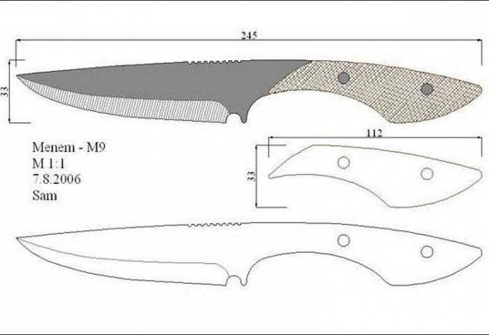 Нож из дерева чертежи: Чертеж ножа из дерева с размерами