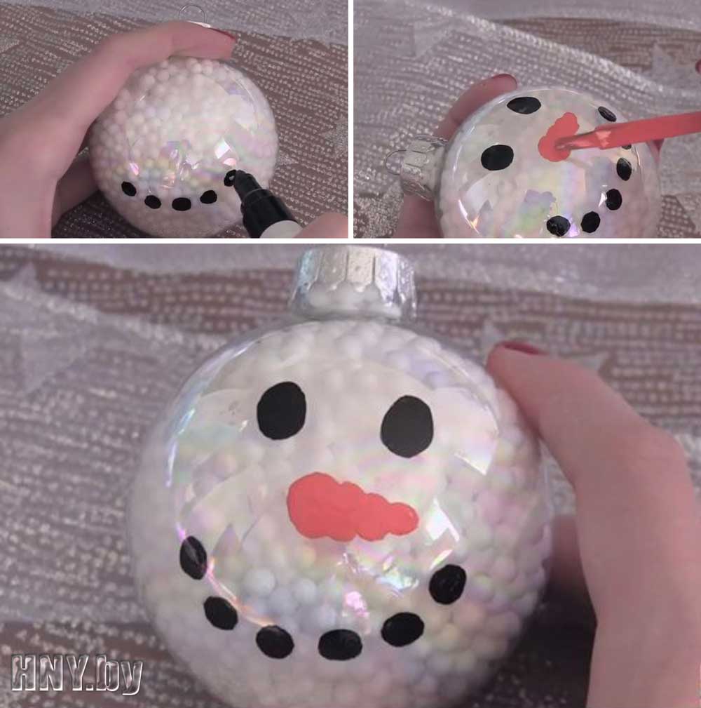 Снеговик своими руками из пенопластовых шаров: Снеговик из пенопластовых шаров: фото