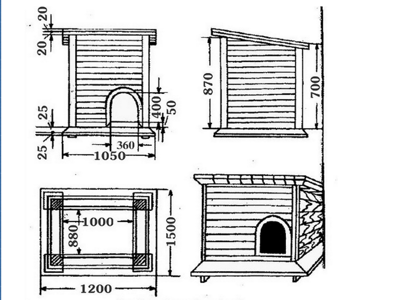 Как сделать будку для собаки своими руками в домашних условиях схема: фото и чертежи удачных конструкций