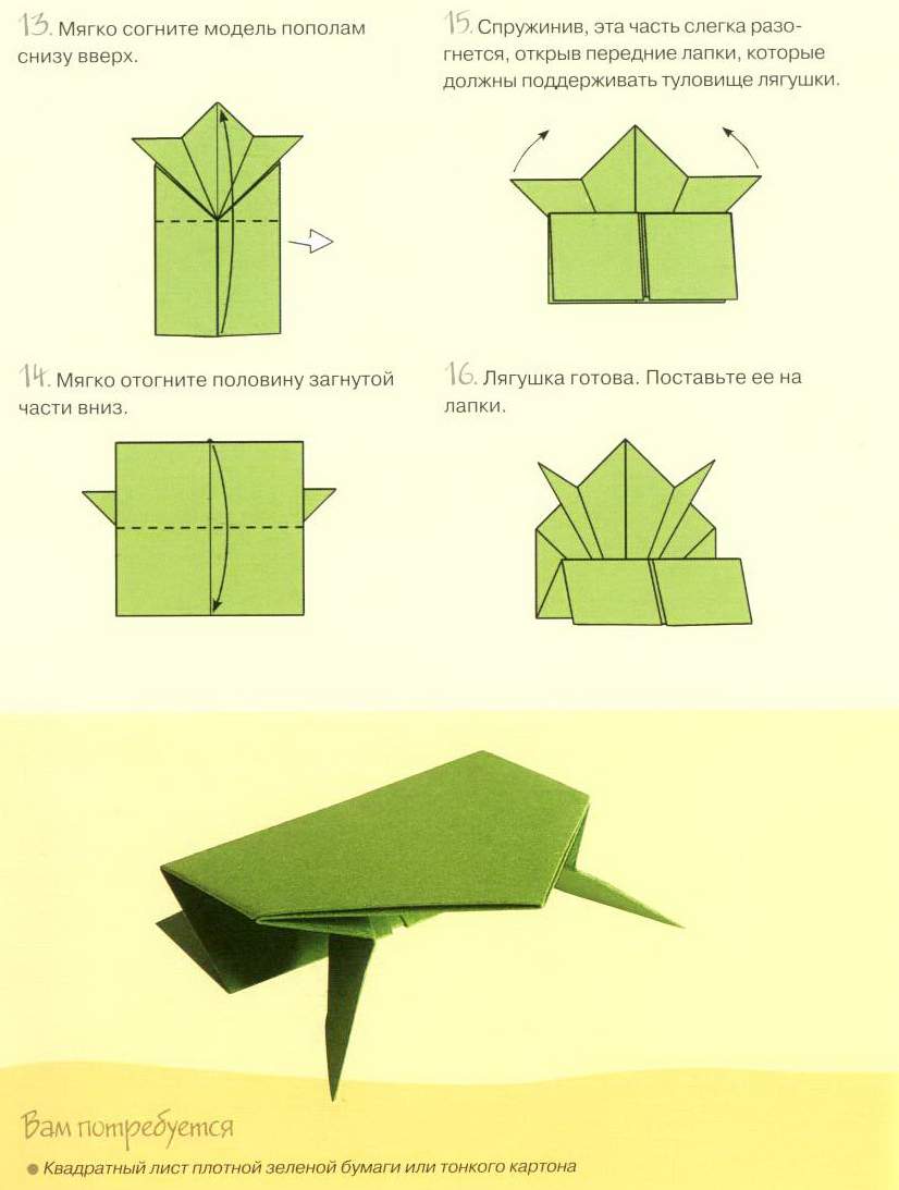 Оригами для детей лягушка схема простая: Прыгающая лягушка оригами схема+ видео