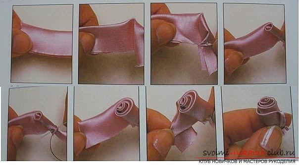 Делаем розу из атласной ленты: как сделать без шитья, мастер-класс с фото