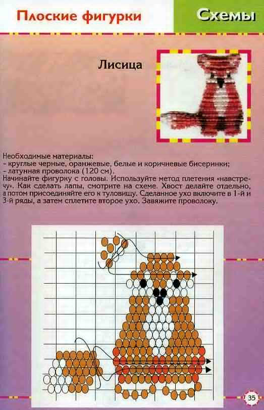 Фигуры из бисера схемы для начинающих схемы: Простые схемы плетения животных из бисера