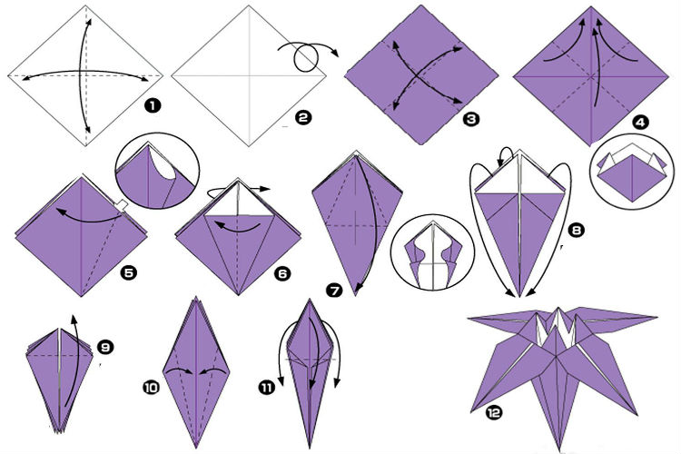 Из бумаги цветы легкие оригами: Создаем простые цветы из бумаги. Уроки оригами