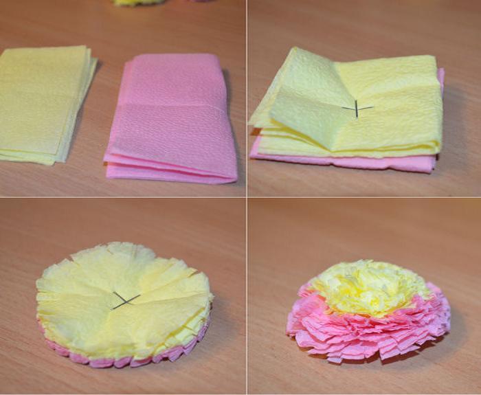 Как сделать цветок из бумажных салфеток: Как сделать пышный цветок из бумажных салфеток