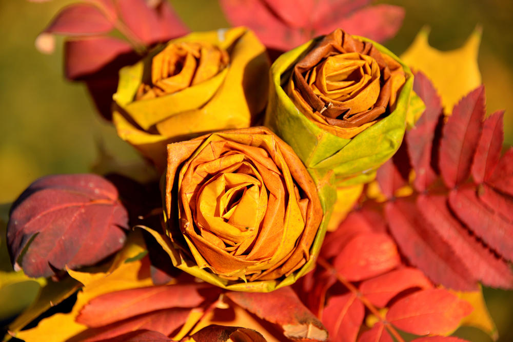 Цветы из листьев клена мастер класс: Розовый букет из листьев клена за 5 минут своими руками: мастер-класс с фото