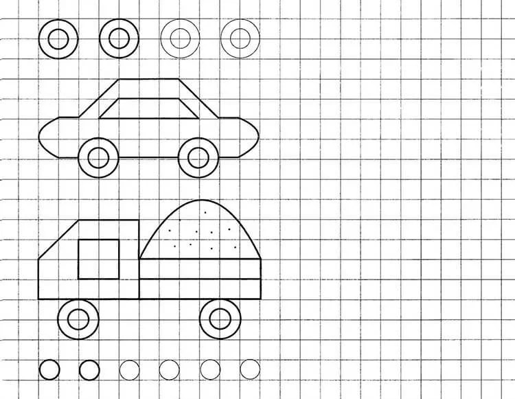 Картинки по клеточкам машины: Рисунки Машины По клеточкам в тетради (17 картинок)