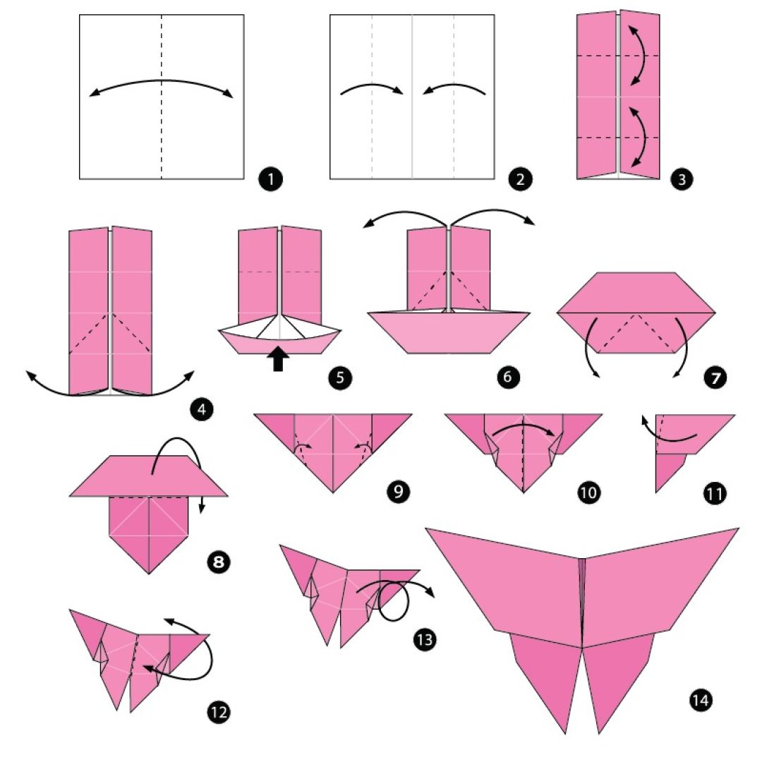 Бабочка оригами из бумаги схемы: Какие есть схемы оригами из бумаги бабочек? Как сделать оригами бабочку?