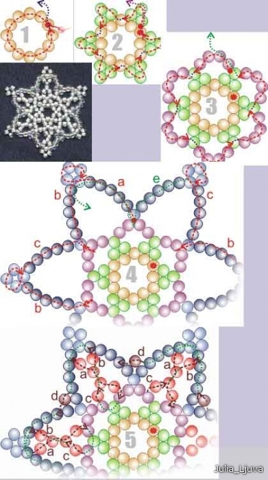 Снежинки схема из бисера: Наряжаем елку. Мастер-класс по плетению снежинок из бисера