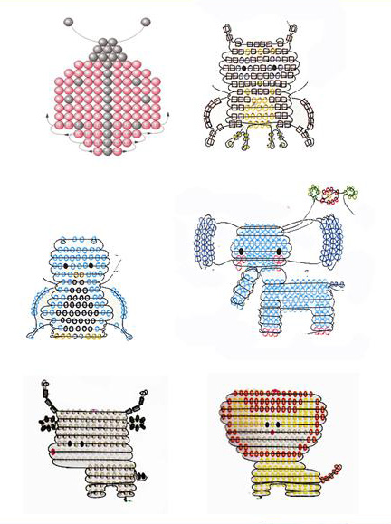 Фигуры из бисера схемы для начинающих схемы: Простые схемы плетения животных из бисера