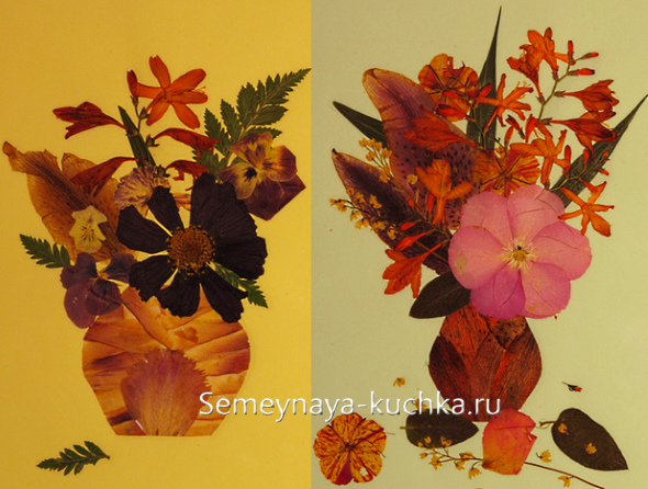 Аппликация из сухих листьев и цветов: Аппликации-КАРТИНЫ из сухих ЦВЕТОВ (42 фото).