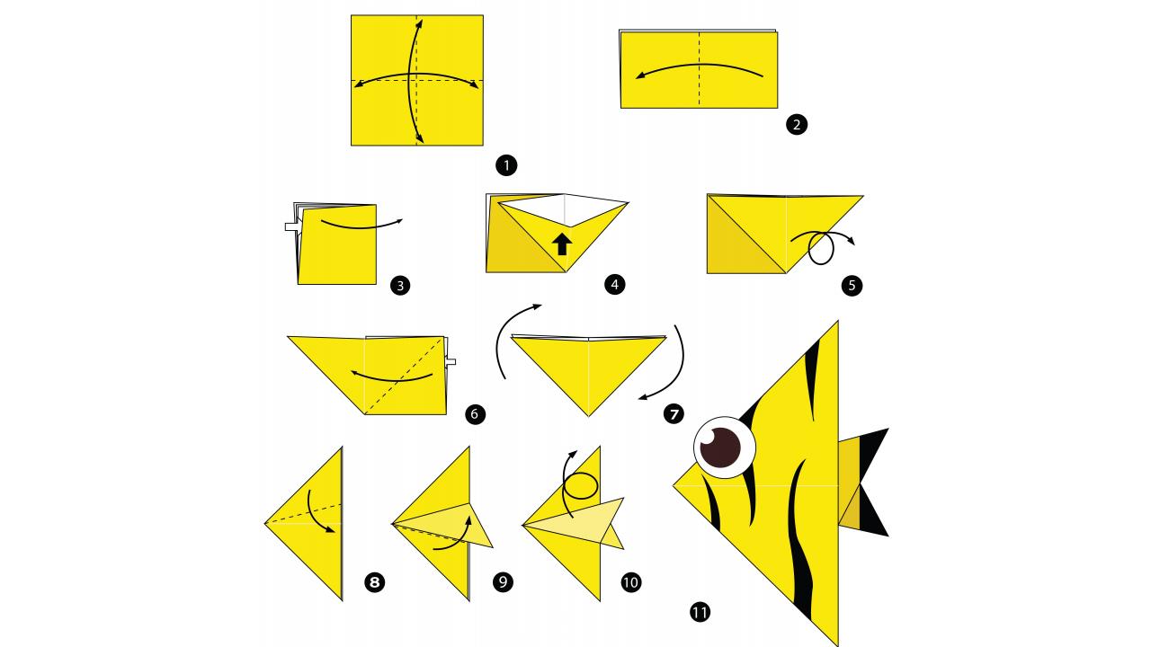 Рыбка оригами из бумаги: Рыбки оригами: пошаговые инструкции для детей