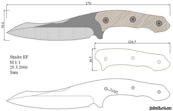 Нож из дерева чертежи: Чертеж ножа из дерева с размерами
