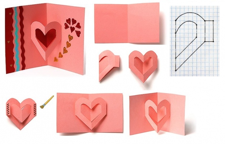 Сердце открытка из бумаги своими руками: как сделать оригинальные объемные валентинки своими руками? Красивые открытки-оригами и другие легкие валентинки поэтапно