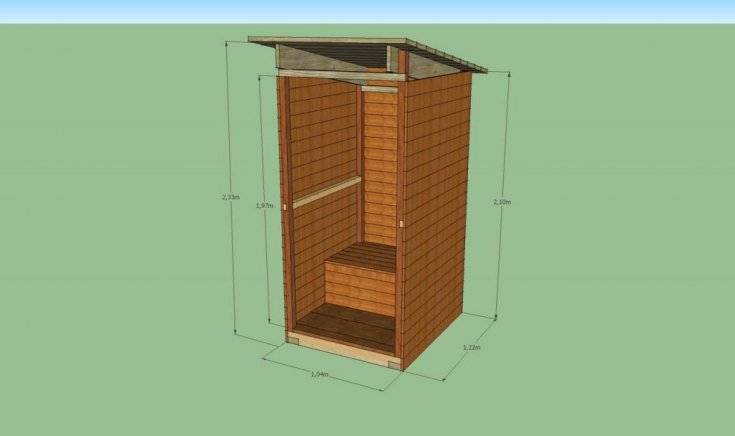 Чертежи уличного туалета с размерами: Дачный туалет своими руками: 48 чертежей + фото