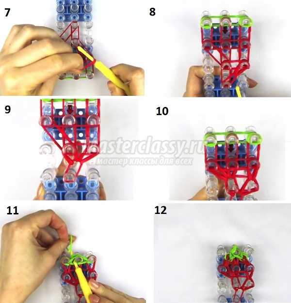 Как плести браслеты инструкция из резинок: "Рыбий хвост наизнанку" - браслет из резинок Rainbow Loom на рогатке