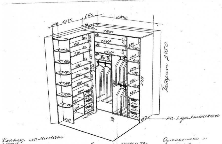 Чертежи угловых шкафов купе с размерами: 264 фото (+ чертежи и эскизы)
