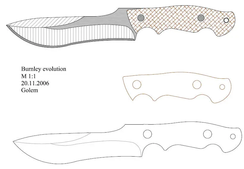 Нож из дерева чертежи: Чертеж ножа из дерева с размерами