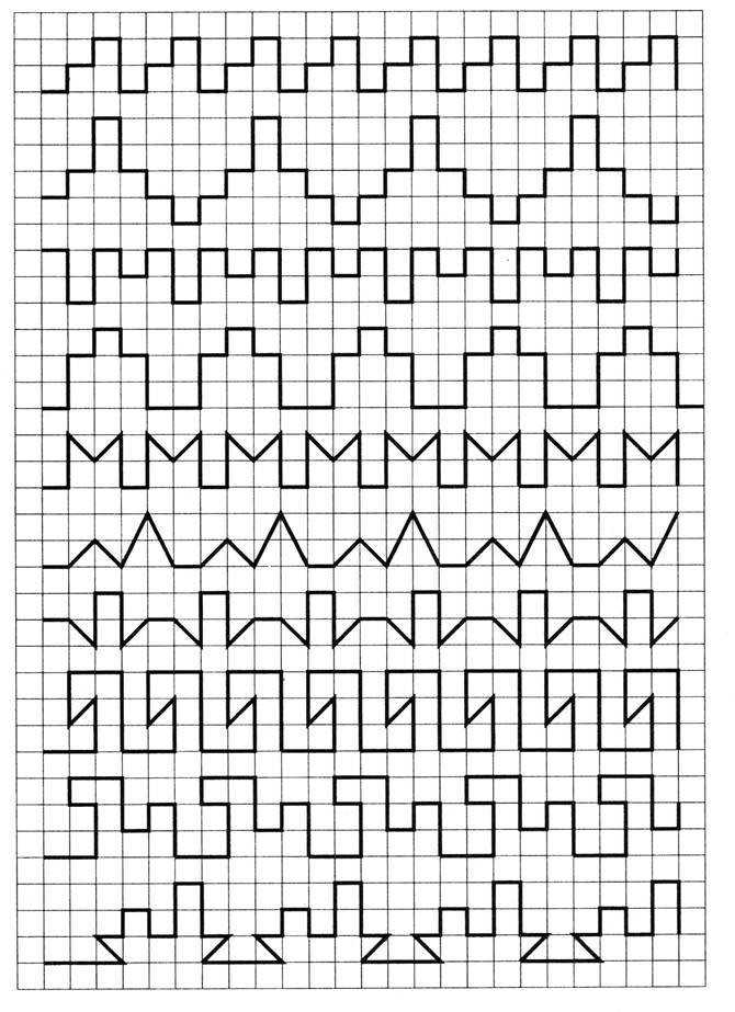 Узор по клеткам: Рисунки узоров по клеточкам в тетради