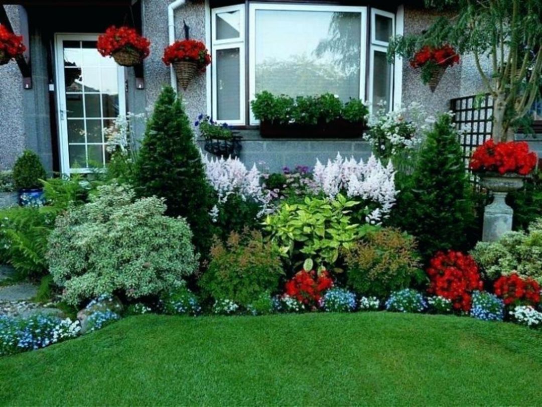Ландшафтный дизайн клумбы и цветники фото: оформление цветников перед домом своими руками, варианты с хвойниками и цветами