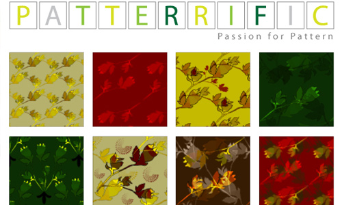 Seamless Pixel Patterns Red Yellow Green Leaves