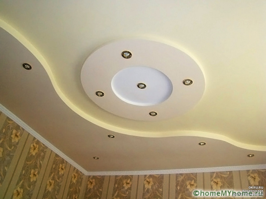 Гипсокартонные двухуровневые потолки: Двухуровневый потолок из гипсокартона своими руками с подсветкой: фото, видео