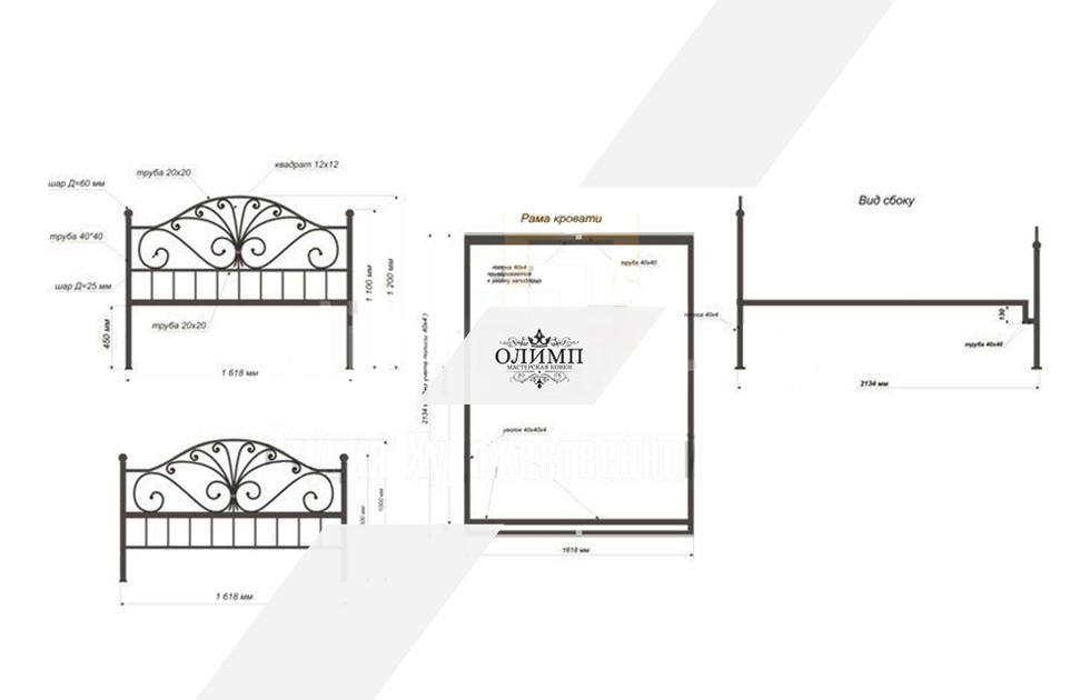 Металлическая кровать фото своими руками чертежи