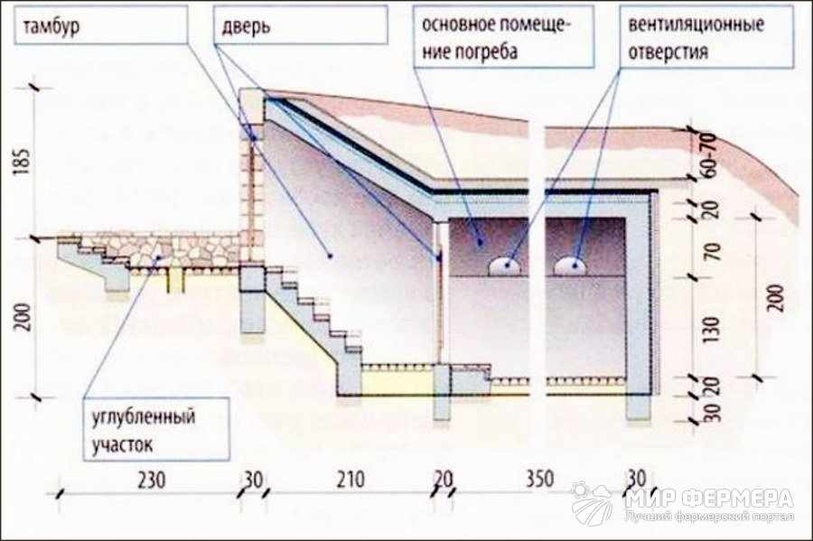 Погреба схема: Строительство погреба своими руками — этапы постройки, виды конструкций