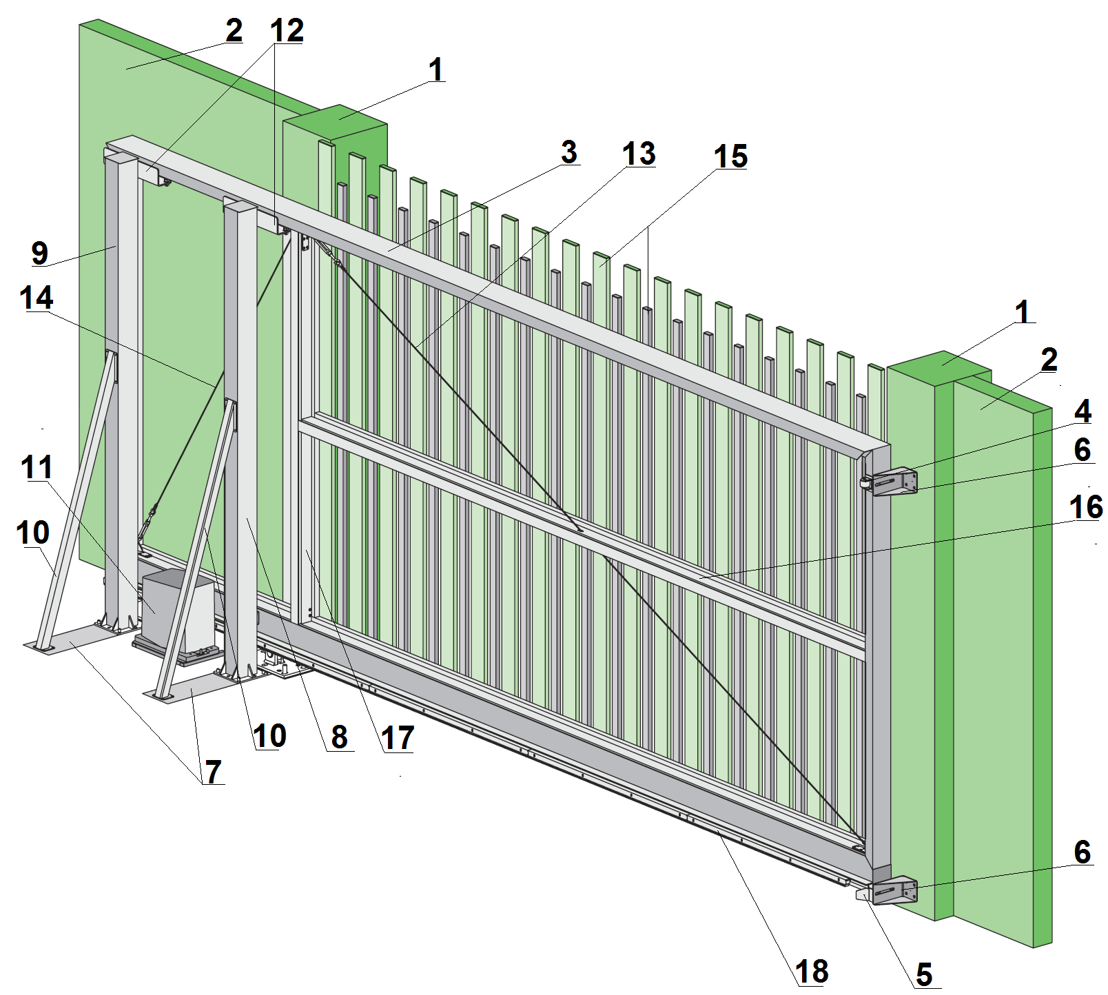 Конструкция ворот раздвижных: Изготовление и установка откатных ворот своими руками + видео
