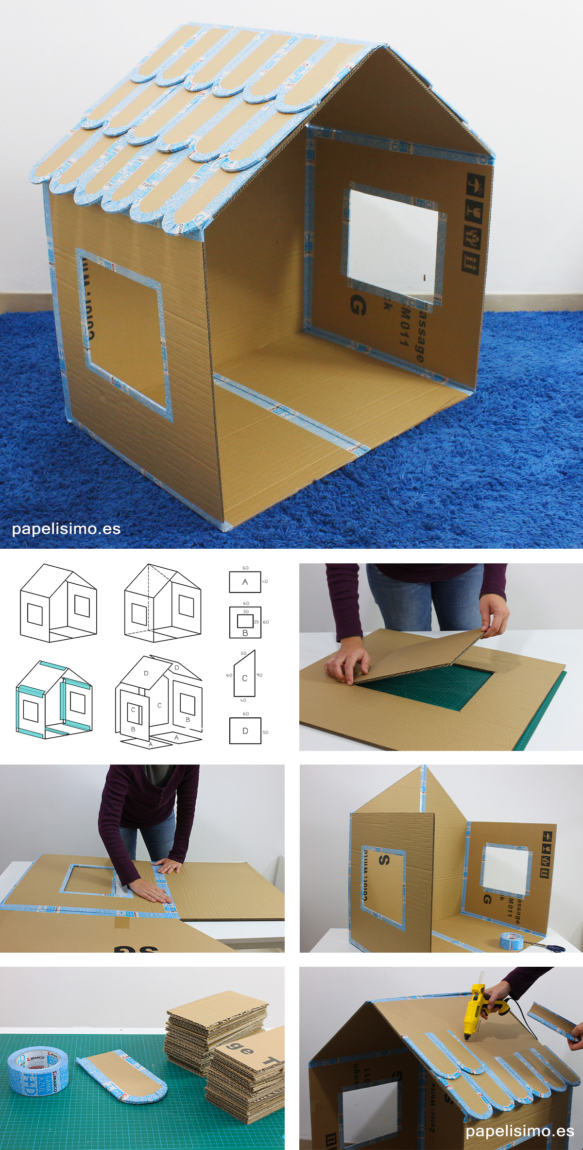 Как сделать из картона большой дом: из картона, из коробок, из фанеры, своими руками