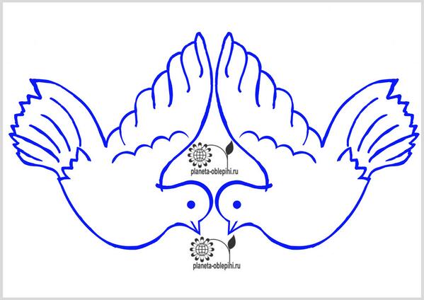 Голуби из бумаги шаблон: Объемный Голубь Мира Шаблон и Трафарет
