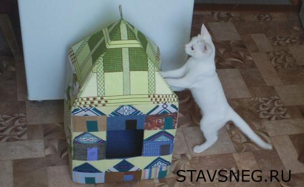 Домик из картона для кота своими руками: Домик для кошки: как и из чего можно сделать (43 фото)