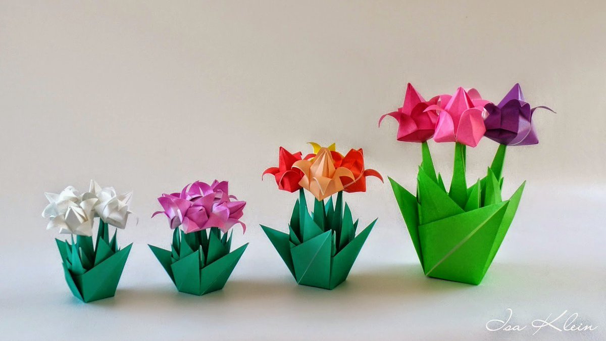 Как сделать из цветной бумаги тюльпаны: Объемные тюльпаны из цветной бумаги