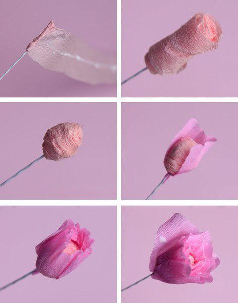 Розы из гофрированной бумаги поэтапно: Розы из гофрированной бумаги своими руками: 6 мастер классов