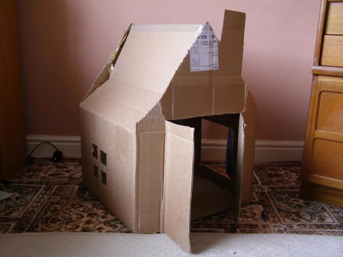 Дом для детей из коробки: Домик из коробки для ребёнка своими руками. Как сделать дом из картона для детей