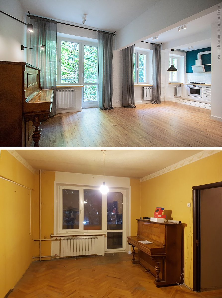 Фото квартир до и после ремонта своими руками: Идеи ремонта квартиры — 17 фото «до и после»