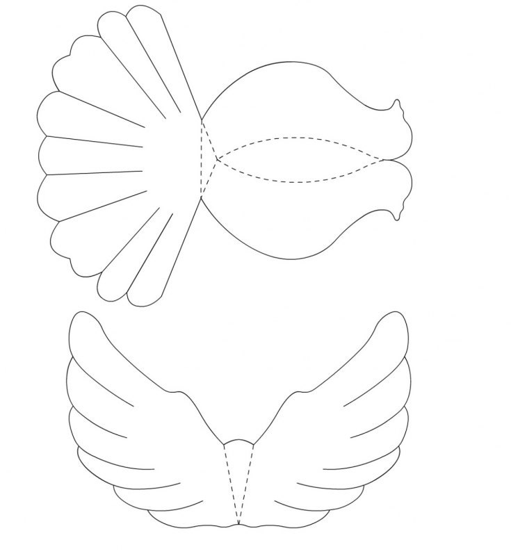 Голуби из бумаги шаблон: Объемный Голубь Мира Шаблон и Трафарет