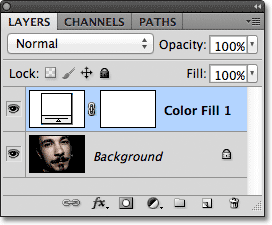 The new Solid Color fill layer appears in the Layers panel.