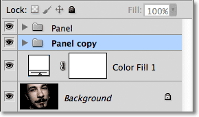 The Panel copy group now appears below the original.