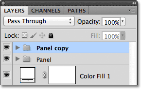 A copy of the layer group appears above the original.