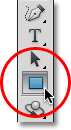 Selecting the Rectangle Tool in Photoshop.