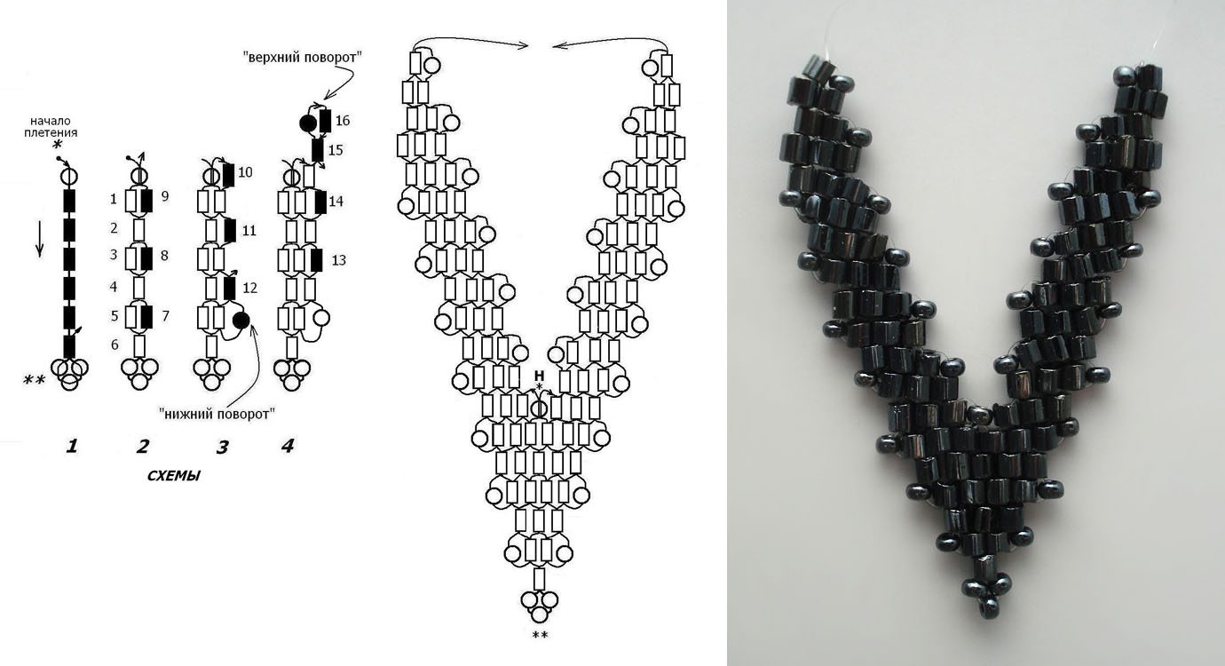 Плетение из бисера для начинающих фото схемы украшений: Бусы, браслеты и кольца из бисера: где купить и как сделать самому
