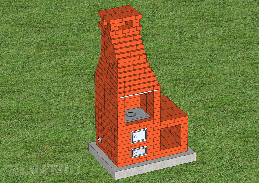 Прядовка оригинального барбекю для сада: делаем печь из кирпича, чертежи
