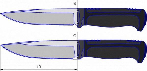 Чертеж ножа туристического