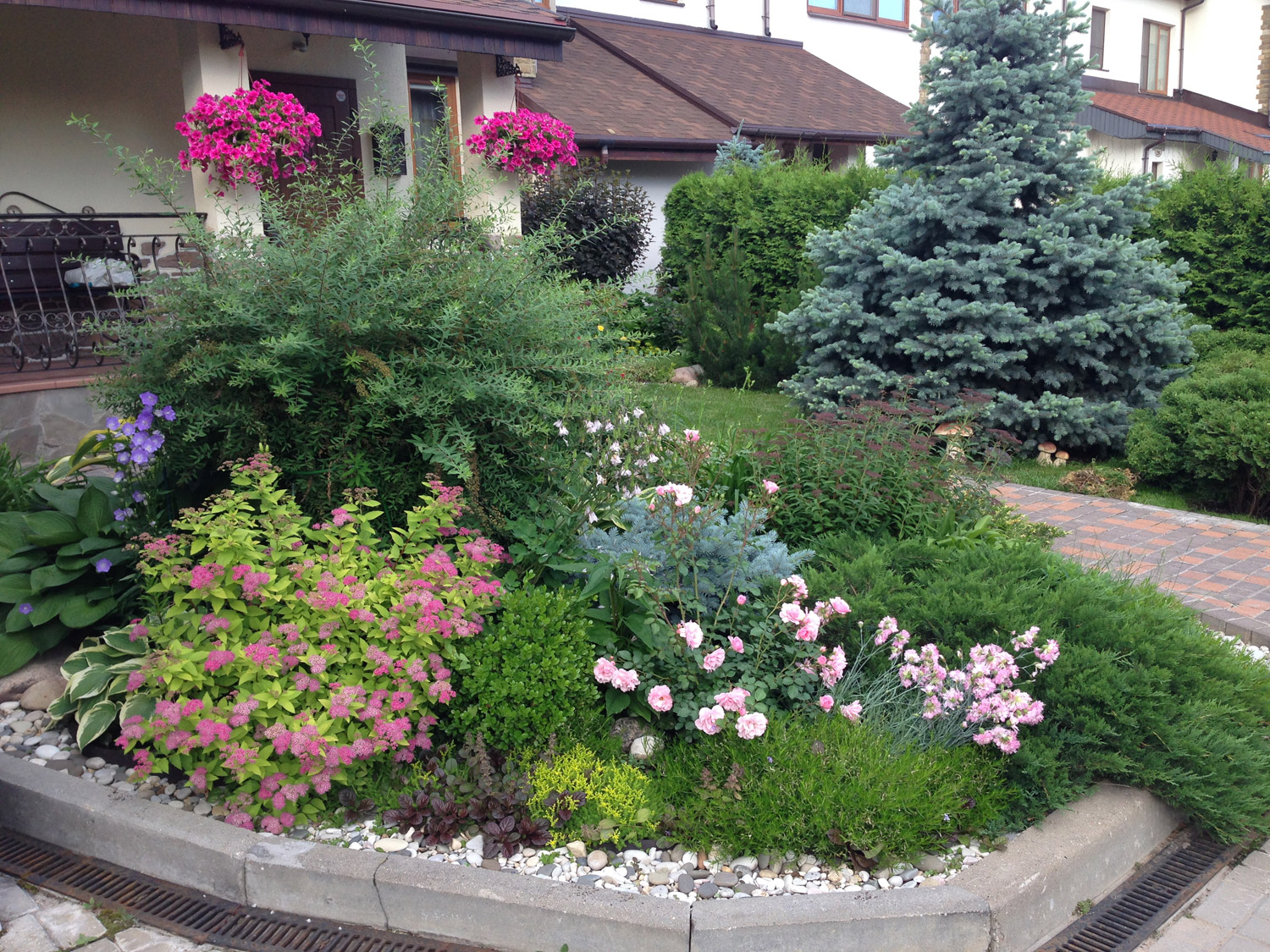 Ландшафтный дизайн клумбы и цветники фото: оформление цветников перед домом своими руками, варианты с хвойниками и цветами