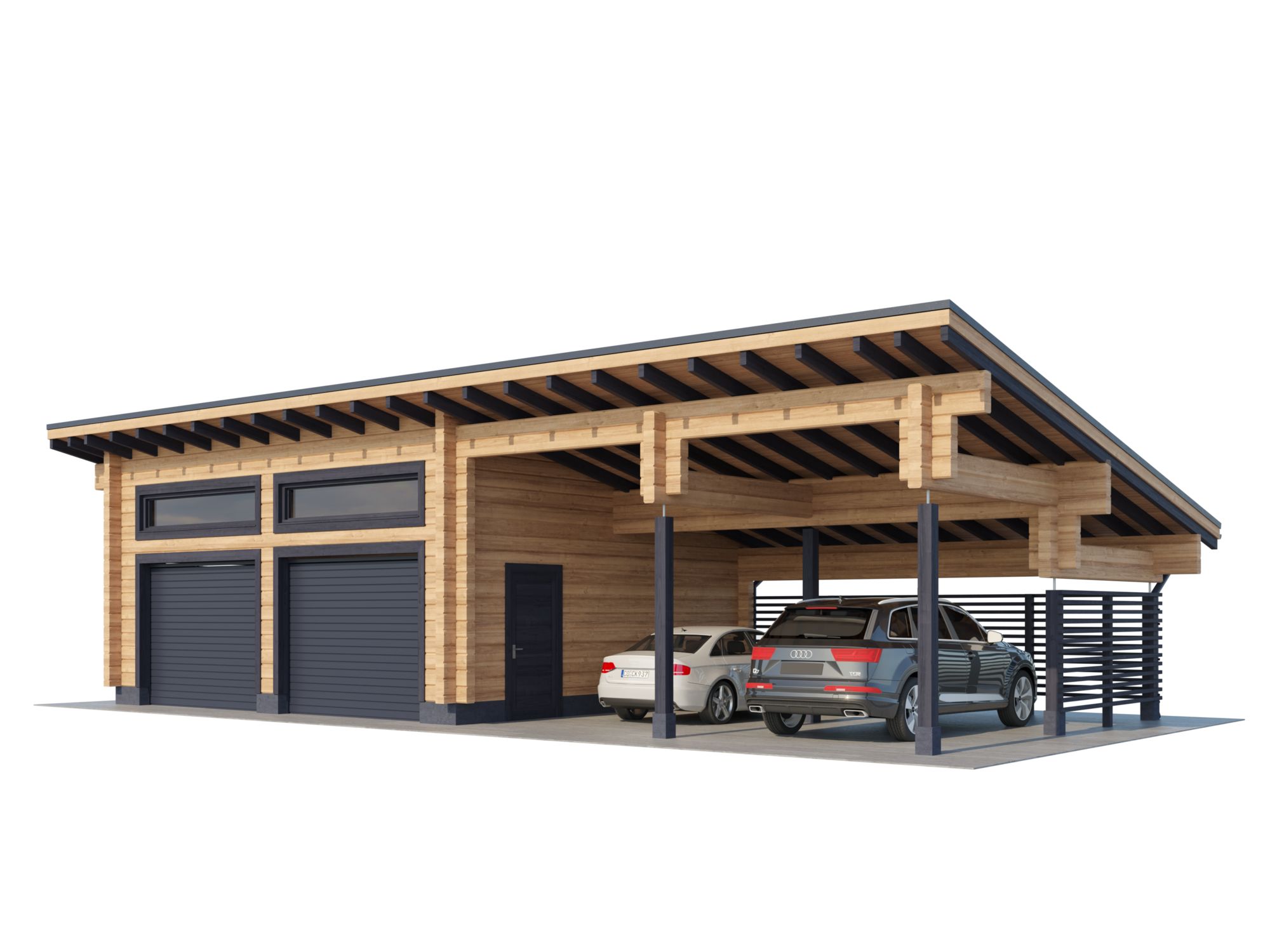 Проект гаража с мастерской: Проект гаража с мастерской и навесом G122
