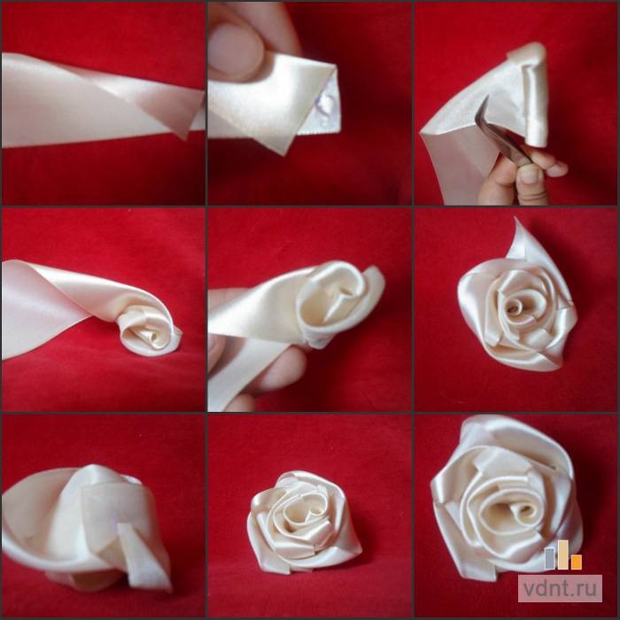 Роза из ленты атласной своими руками: Как сделать розы из лент своими руками