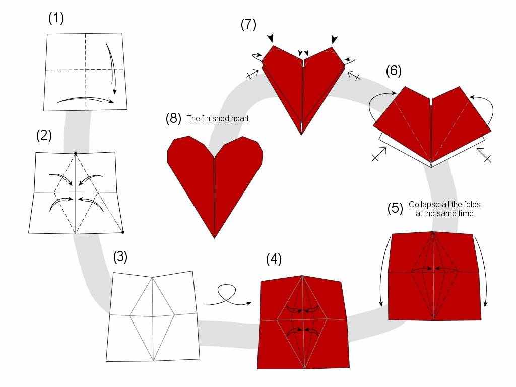 Сердечко оригами из бумаги: Оригами сердечко из бумаги своими руками