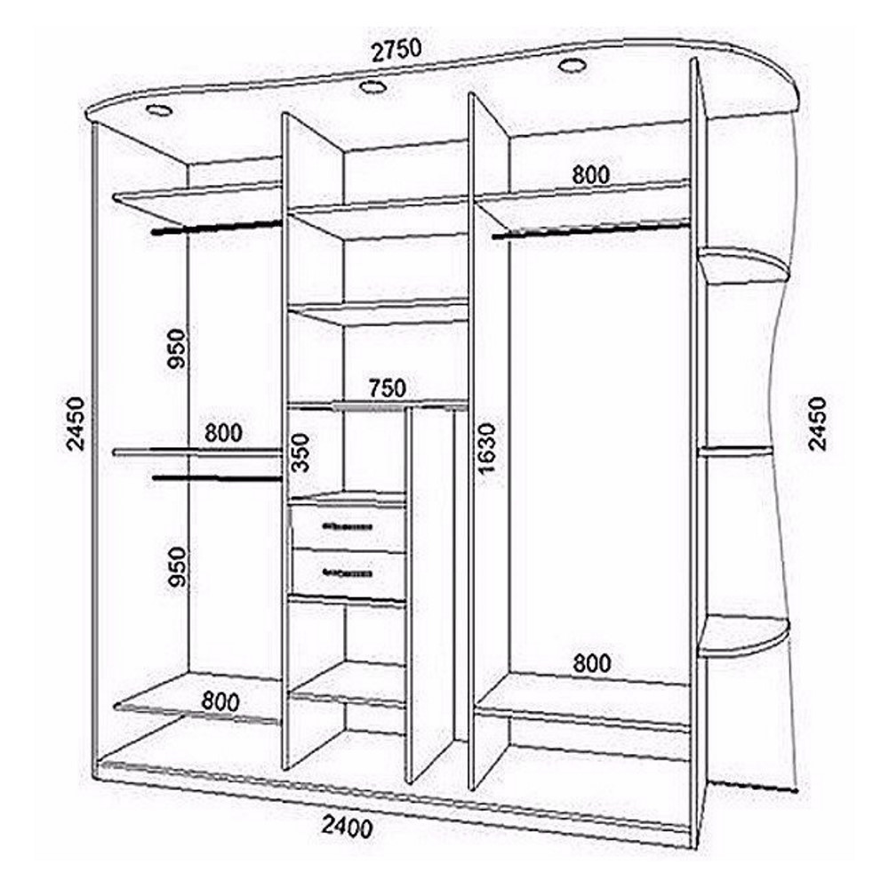 Чертеж шкафа купе: Шкаф купе чертежи с размерами своими руками
